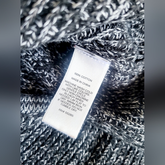 Express Women's 100%Cotton Knit Sweater Gray V-Neck Hi-Low Hem XS - Picture 8 of 11